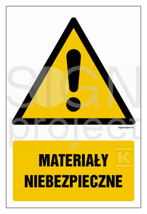 Materiały niebezpieczne, 30 x 45 cm, FN - folia samoprzylepna