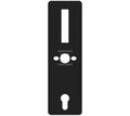 Komplet maskownic "EURA" ELB-06H4 - front + tył, do klamki ELH-02H4, rozstaw 92 mm, otwór na wkładkę bębenkową, grubość 3 mm