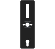 Komplet maskownic "EURA" ELB-06H4 - front + tył, do klamki ELH-02H4, rozstaw 92 mm, otwór na wkładkę bębenkową, grubość 3 mm