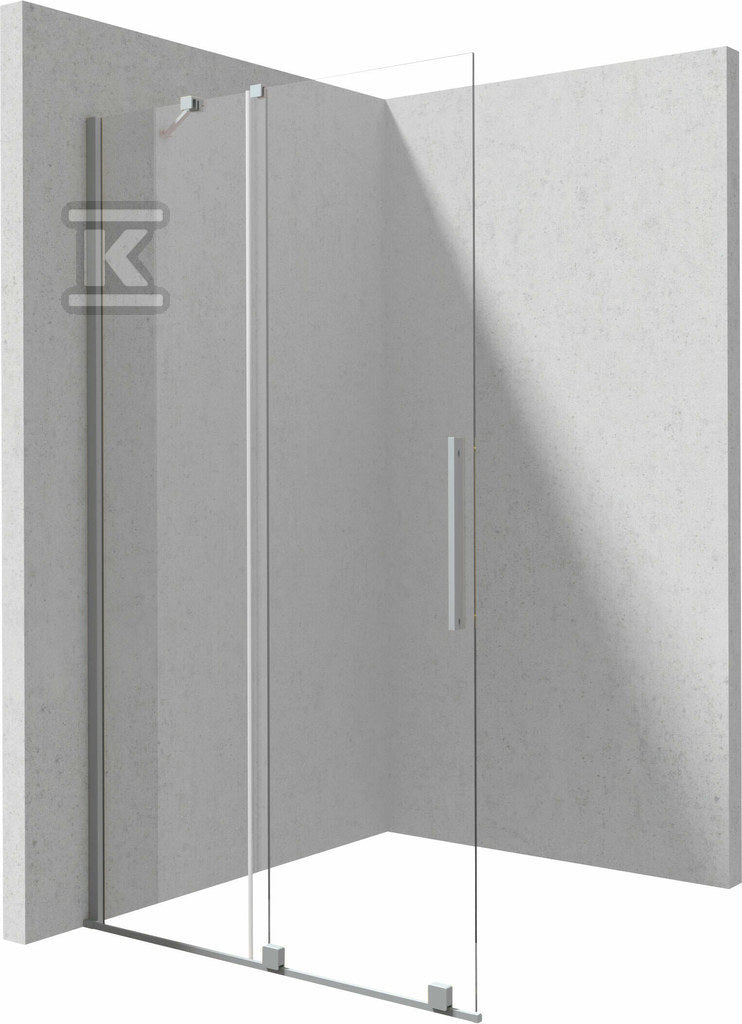 Ścianka prysznicowa walk-in - przesuwna Prizma, stal szczotkowana
