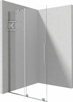Ścianka prysznicowa walk-in - przesuwna Prizma, stal szczotkowana