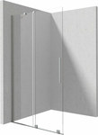 Ścianka prysznicowa walk-in - przesuwna Prizma, stal szczotkowana
