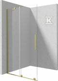 Ścianka prysznicowa walk-in - przesuwna Prizma, złoto szczotkowane