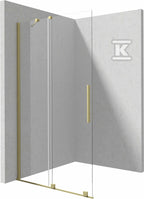 Ścianka prysznicowa walk-in - przesuwna Prizma, złoto szczotkowane