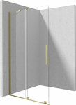 Ścianka prysznicowa walk-in - przesuwna Prizma, złoto szczotkowane
