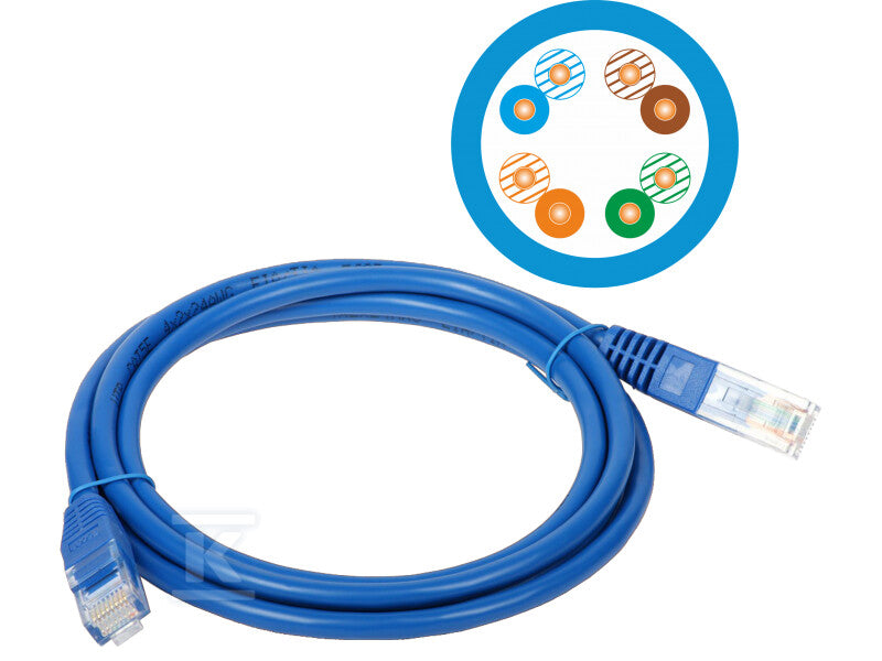 Patchcord U/UTP kat.5e PVC 3.0m niebieski