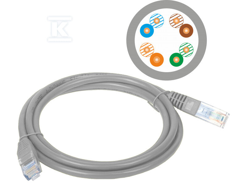 Patchcord U/UTP kat.5e PVC 15.0m szary