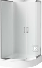 Kabina prysznicowa półokrągła Funkia 80x80 cm - wysokość 170 cm, chrom