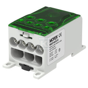 Blok dystrybucyjny rozdzielczy OJL400AF zielony we. 10x(1x25) wyj. 4x35/3X50mm2 1000VAC/DC wejście dla szyny elastycznej