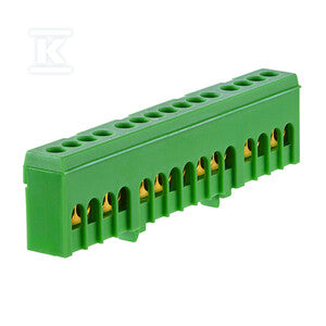 Listwa zaciskowa uziemiająca PE15H kolor zielony 15x16mm2, IP20