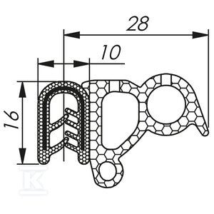 Uszczelka MCB 2,5 - 4 RAL 9005 czarny 1 x 50m, MCB012AB12