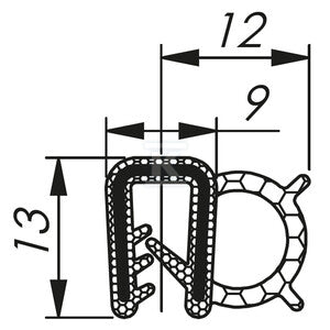 Uszczelka MCB 2 RAL 9005 czarny m, MCB019AB12