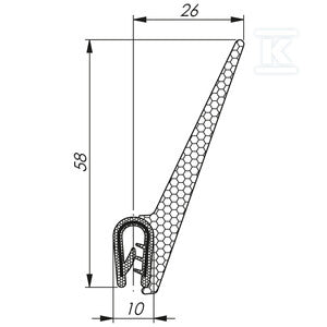 Uszczelka MCC 2,5 - 4 RAL 9005 czarny 1 x 25m, MCC004AB12