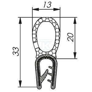 Uszczelka MCC 4,0-6,0 RAL 9005 czarny 1 x 50m, MCC010AB12