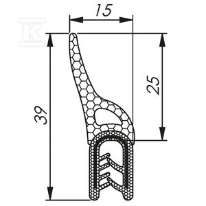 Uszczelka MCC 1,5 - 3,5 RAL 9005 czarny 1 x 50m, MCC013AB12