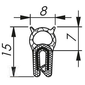 Uszczelka MCC 0,5 - 1,5 RAL 9005 czarny 2 x 50m, MCC017AB12