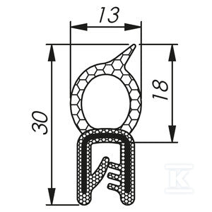 Uszczelka MCC 2,5 - 4 RAL 9005 czarny 2 x 50m, MCC020AB12
