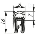 Uszczelka MCC 1,0-2,0 RAL 9005 czarny 2 x 50m, MCC023AB12