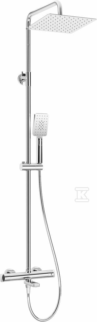 Deszczownica z baterią wannową termostatyczną, chrom