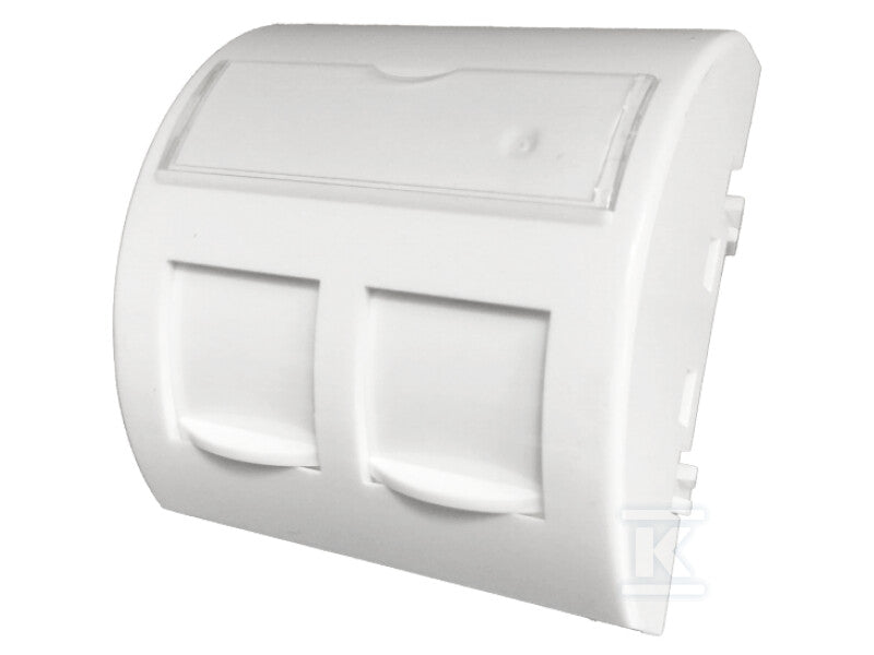 Adapter 45x45 2xRJ45 z klapkami przeciwkurzowymi (wypukły zaokrąglony) ALANTEC