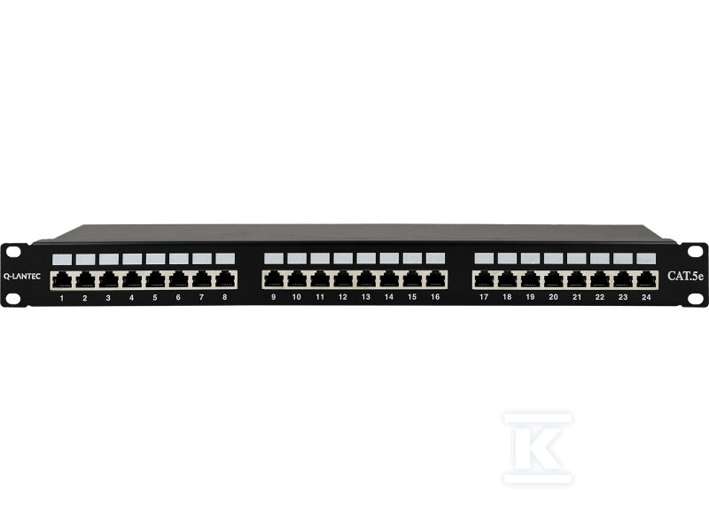 Patch panel 1U/19 cali STP ekranowany 24 porty kat. 5E złącza LSA półka montażowa Q-LANTEC