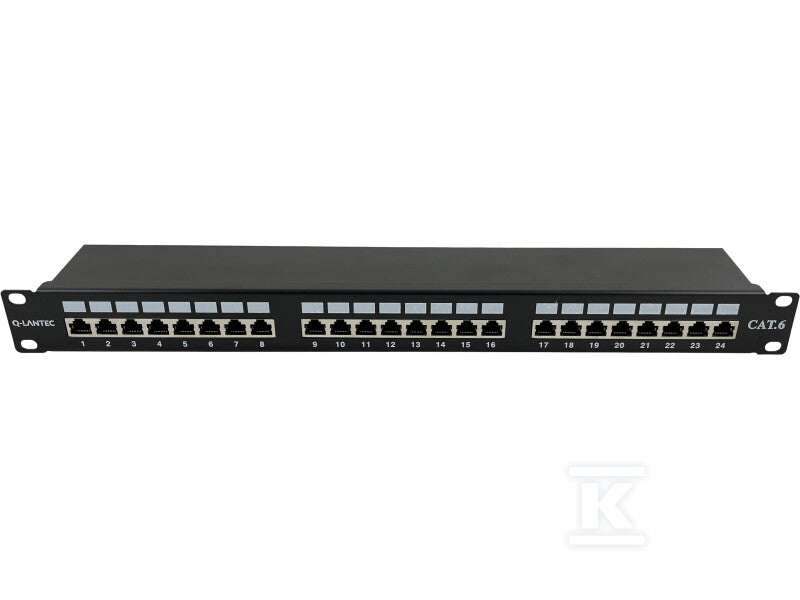 Patch panel 1U/19 cali STP ekranowany 24 porty kat. 6 złącza LSA półka montażowa Q-LANTEC