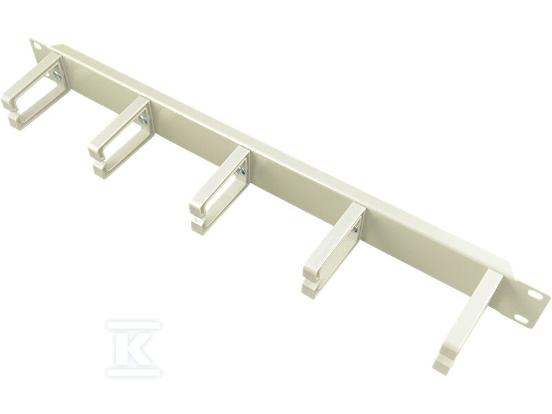 Organizator kabli 1U 19" 5 plastikowych uchwytów, szary