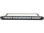 Patch panel 19" modularny 24 porty 1U z podporą niewyposażony