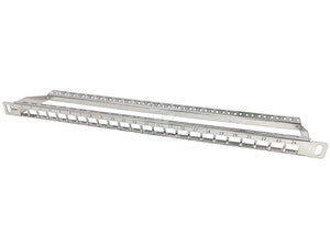 Patch panel 19" modularny 24 portów 0.5U niewyposażony, z podporą