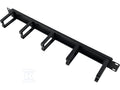Organizator kabli 1U 19" z przepustem szczotkowym, 5 plastikowych uchwytów, czarny ALANTEC