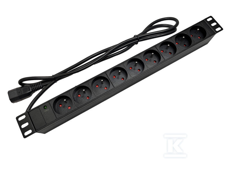 Listwa zasilająca 19" gniazdo 9xCEE 7/5 wtyk IEC320 C20
