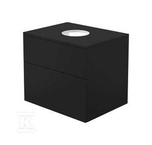 Szafka umywalkowa Prizma, z blatem, 600x470x520 mm, nero