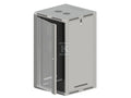 Szafa rackowa 19" 24U 600x600, drzwi szklane jednoskrzydłowe, tył osłona pełna, osłony boczne ruchome perforowane, kolor szary, 4 belki ALANTEC