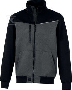 Bluza sweat zapinana na zamek - molton 65% poliester z recyklingu 35% bawełna z recyklingu 320 G/M2 Ciemnoszary-czarny XL