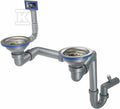 Syfon do zlewozmywaka stalowego 1.5- i 2-komorowego - odpływ 2", stal