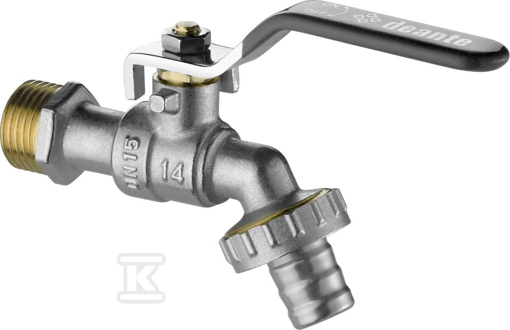 Zawór kulowy czerpalny ogrodowy z adapterami - 1/2", chrom