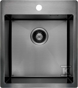 Zlewozmywak stalowy 1-komorowy Olfato Precious, titanium