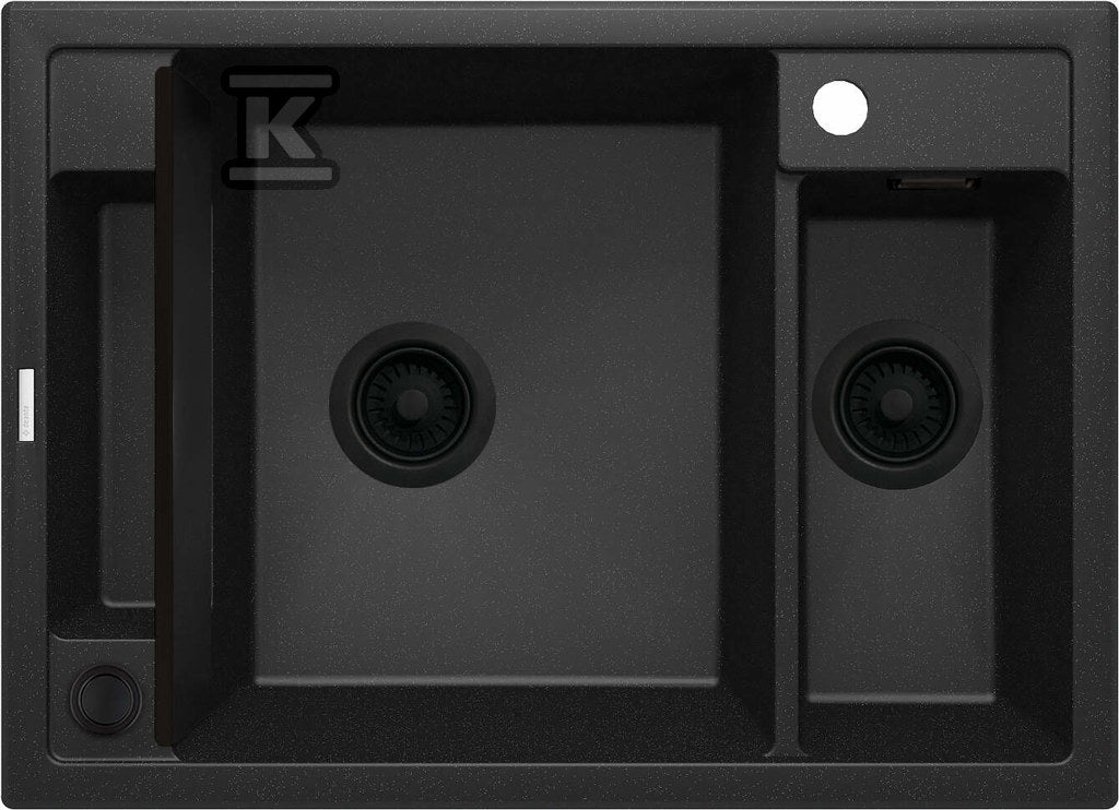 Zlewozmywak granitowy magnetyczny 1.5-komorowy Magnetic, grafit metalik