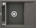 Zlewozmywak granitowy magnetyczny 1-komorowy z ociekaczem Magnetic, antracyt metalik