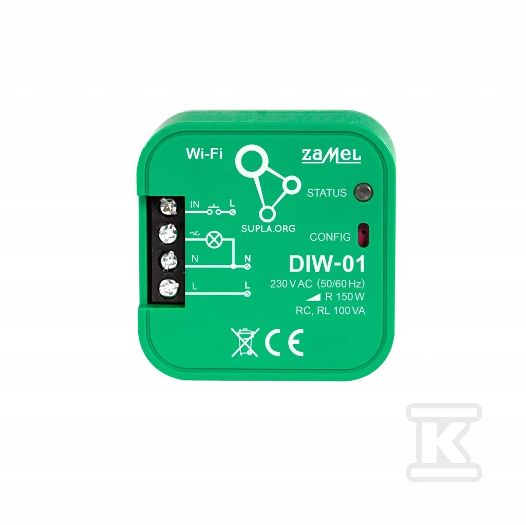 Ściemniacz oświetlenia Wi-Fi dopuszkowy Typ: Diw-01