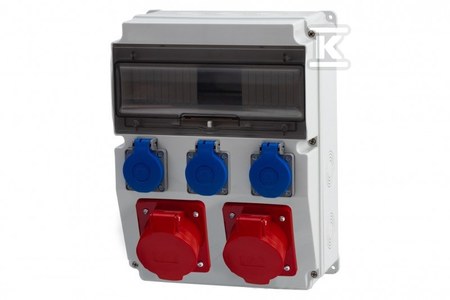 Rozdzielnica CAJA 12M - gniazda 2x32A 5p, 3x230V