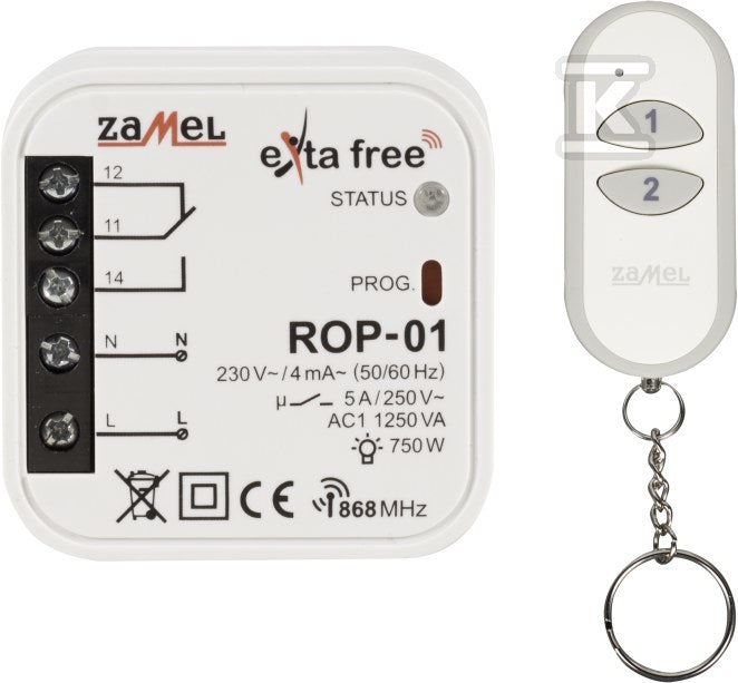 Zestaw sterowania bezprzewodowego (ROP01+P257/2) Typ: RZB-05