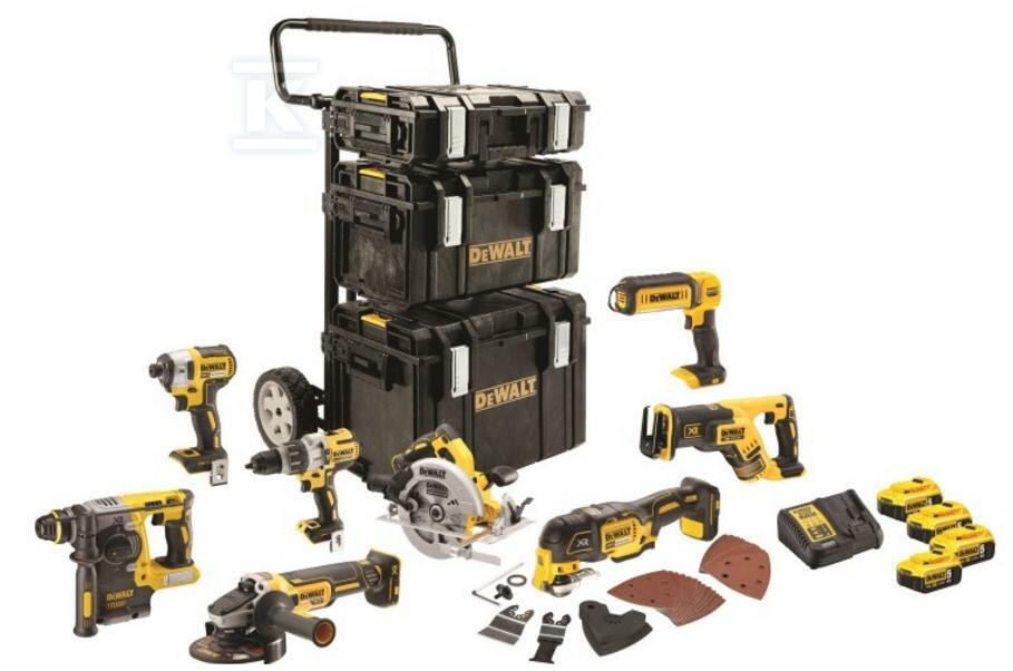 18V XR Zestaw 8 narzędzi bezszczotkowych - 4 X 5 Ah DCK853P4-QW