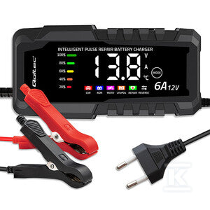 Ładowarka Qoltec, mikroprocesorowa, inteligentna, 12V 6A, z funkcją naprawy akumulatorów AGM GEL LiFePO4