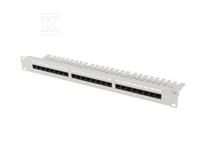 Patch panel 24 port 1U 19" kat.5e UTP z organizerem kablowym szary LANBERG