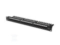 Patch panel 24 port 1U 19" kat.6 UTP z organizerem kablowym czarny LANBERG