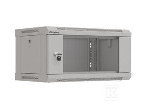 Szafa instalacyjna RACK wisząca 19" 4U 540x350 szara drzwi przeszklone (Flat Pack) LANBERG