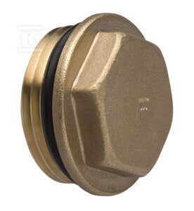 Korek mosiężny z oringiem, 3/4", żółty