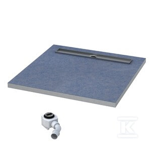 Brodzik podpłytkowy Stabilsound Plus® Base (S4) 90x90x5/12,5 cm, kwadratowy z maskownicą Chrom