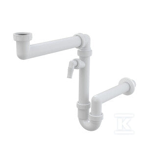 Małogabarytowy półsyfon zlewozmywaka rurowy z nakrętka 6/4" i przyłączem A872P